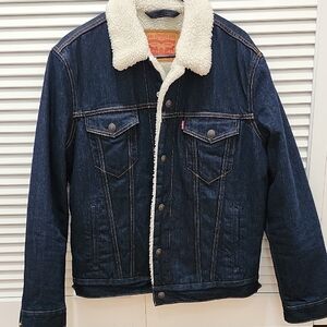 Levi's Men's Blue Denim Sherpa Jacket - size M